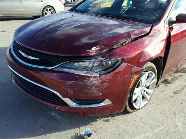 1C3CCCAB1FN697197 - 2015 CHRYSLER 200 LIMITE BURGUNDY photo 9