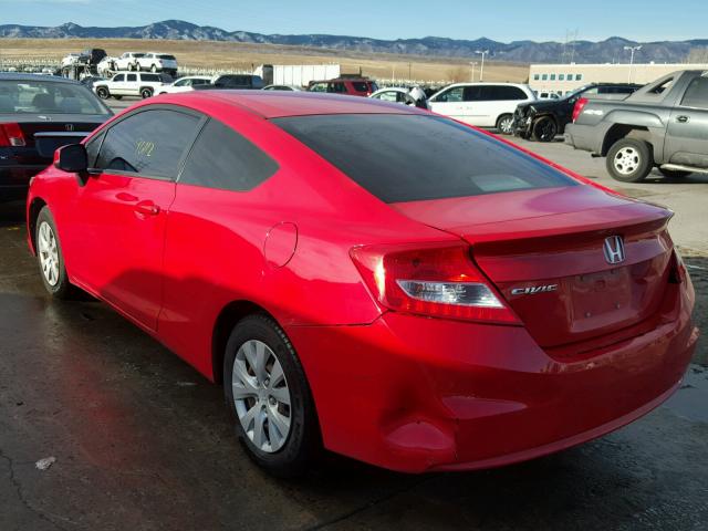 2HGFG3B57CH557358 - 2012 HONDA CIVIC LX RED photo 3