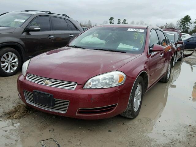 2G1WT55K869110939 - 2006 CHEVROLET IMPALA LT RED photo 2