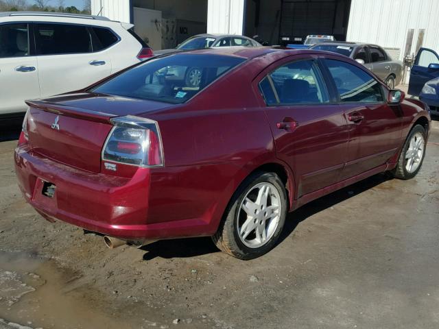 4A3AB76S54E133794 - 2004 MITSUBISHI GALANT GTS BURGUNDY photo 4