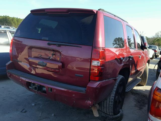 1GNFC13037R236996 - 2007 CHEVROLET TAHOE C150 BURGUNDY photo 4