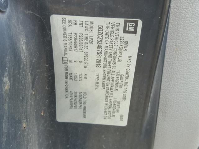 5GZCZ53467S812818 - 2007 SATURN VUE BLACK photo 10