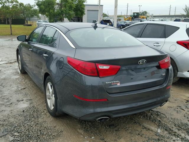 KNAGM4A73F5634210 - 2015 KIA OPTIMA LX GRAY photo 3