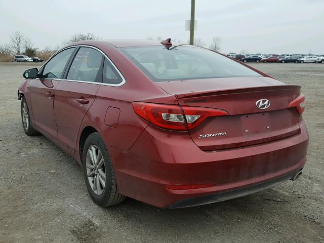 5NPE24AF6GH317515 - 2016 HYUNDAI SONATA SE RED photo 3