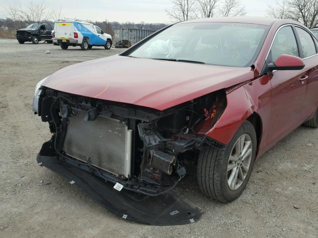 5NPE24AF6GH317515 - 2016 HYUNDAI SONATA SE RED photo 9