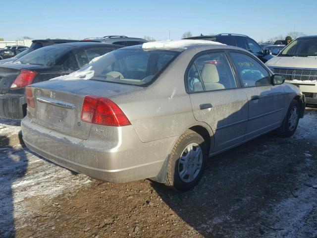 JHMES16561S010027 - 2001 HONDA CIVIC LX BEIGE photo 4