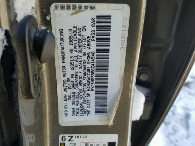 5Y2SM65886Z414548 - 2006 PONTIAC VIBE BROWN photo 10