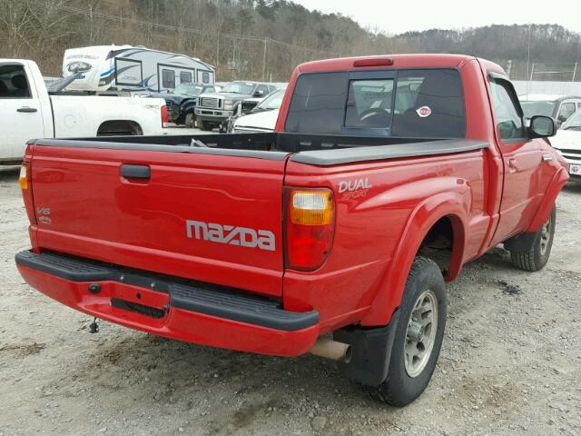 4F4YR12U54TM01117 - 2004 MAZDA B3000 RED photo 4