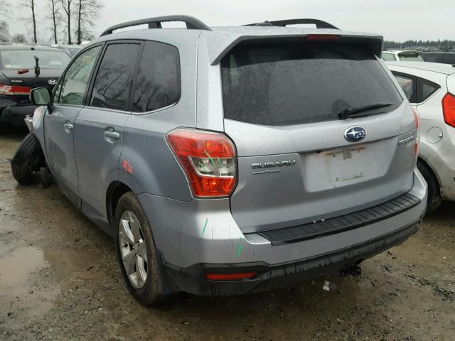 JF2SJAPC6EH487422 - 2014 SUBARU FORESTER 2 GRAY photo 3