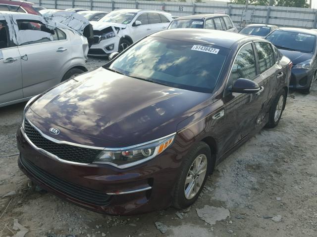 5XXGT4L30HG134133 - 2017 KIA OPTIMA LX BURGUNDY photo 2