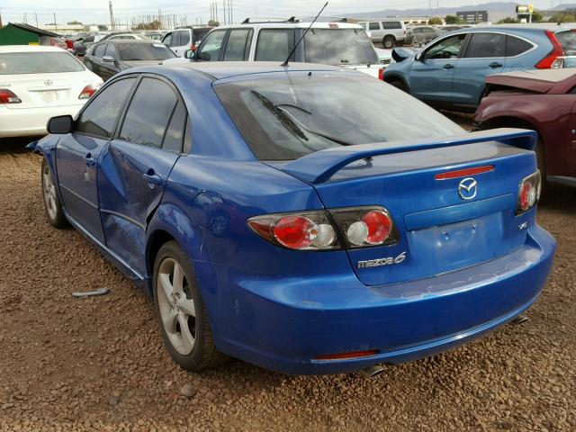 1YVHP84D865M02736 - 2006 MAZDA 6 S BLUE photo 3