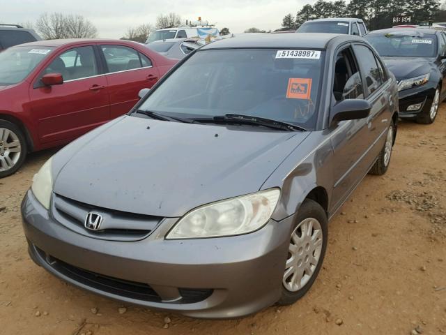 2HGES16515H602919 - 2005 HONDA CIVIC LX SILVER photo 2