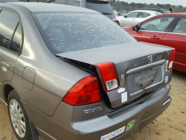 2HGES16515H602919 - 2005 HONDA CIVIC LX SILVER photo 9