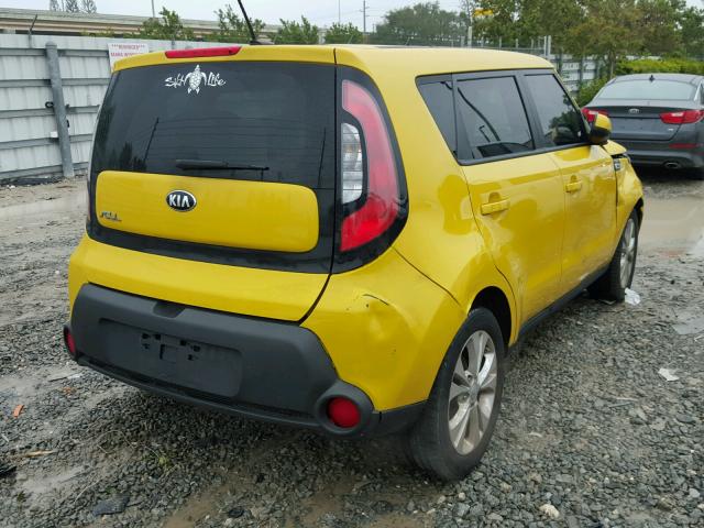 KNDJP3A53F7186614 - 2015 KIA SOUL + YELLOW photo 4