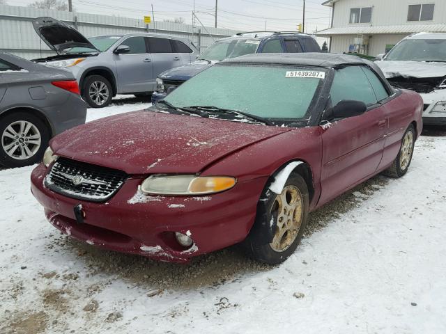 3C3EL55H8XT577482 - 1999 CHRYSLER SEBRING JX MAROON photo 2