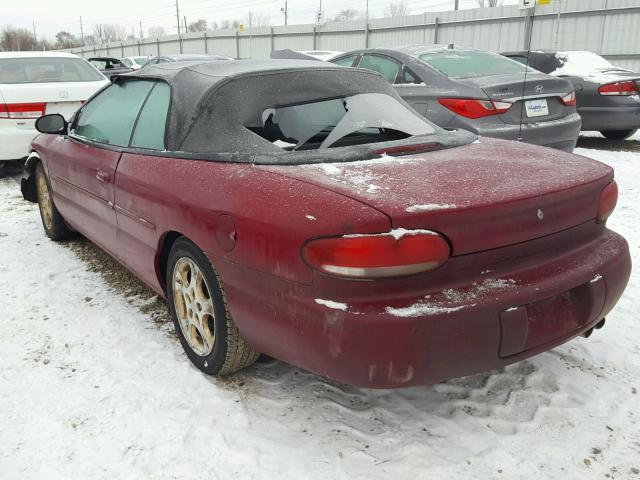 3C3EL55H8XT577482 - 1999 CHRYSLER SEBRING JX MAROON photo 3