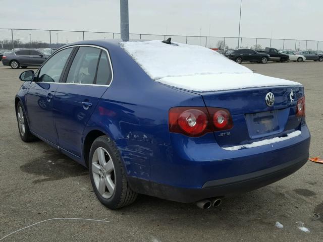 3VWRM71K98M042726 - 2008 VOLKSWAGEN JETTA SE BLUE photo 3