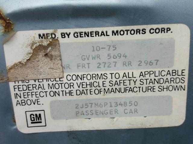 2J57M6P134850 - 1976 PONTIAC GRAND PRIX ლურჯი ფოტო 10