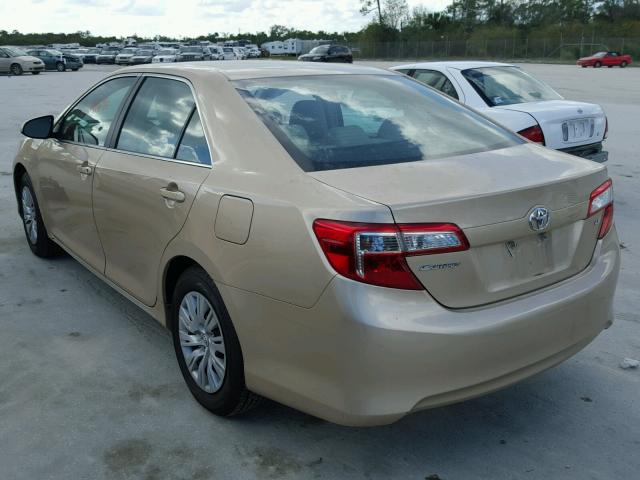 4T4BF1FK9CR239597 - 2012 TOYOTA CAMRY BASE TAN photo 3