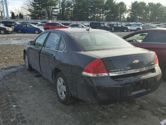 2G1WT58K381293387 - 2008 CHEVROLET IMPALA LT BLACK photo 3