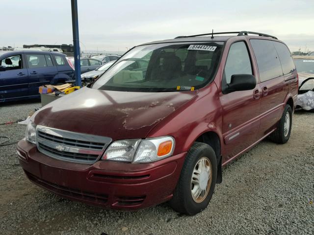 1GNDX13EX1D149687 - 2001 CHEVROLET VENTURE LU BURGUNDY photo 2