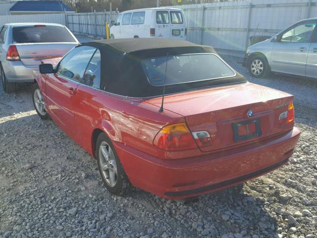 WBABS33402PG85131 - 2002 BMW 325 CI RED photo 3