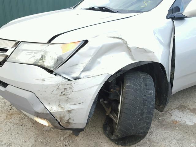 2HNYD28439H530265 - 2009 ACURA MDX TECHNO SILVER photo 9