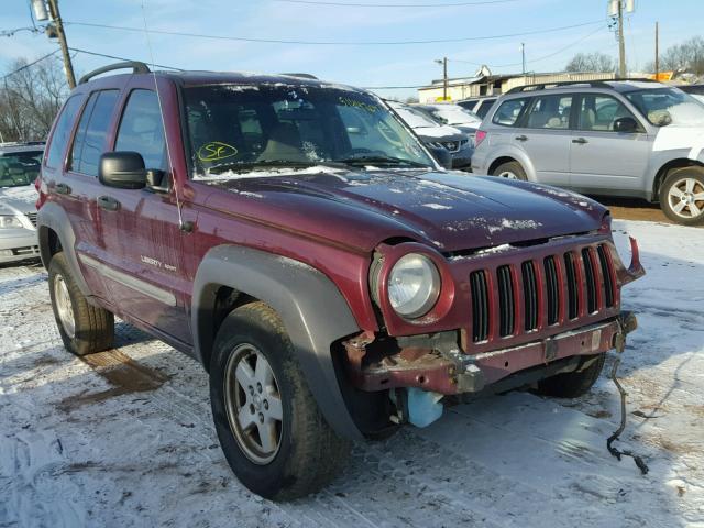 1J4GL48K93W556774 - 2003 JEEP LIBERTY SP BURGUNDY photo 1