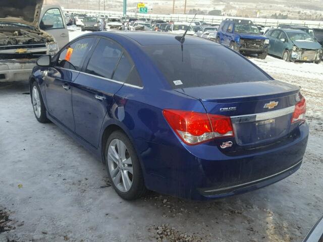 1G1PG5SB4D7104308 - 2013 CHEVROLET CRUZE LTZ BLUE photo 3