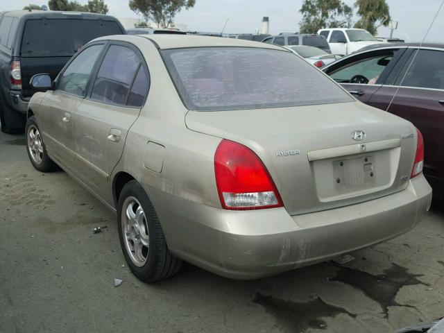 KMHDN45D82U402183 - 2002 HYUNDAI ELANTRA GL GOLD photo 3