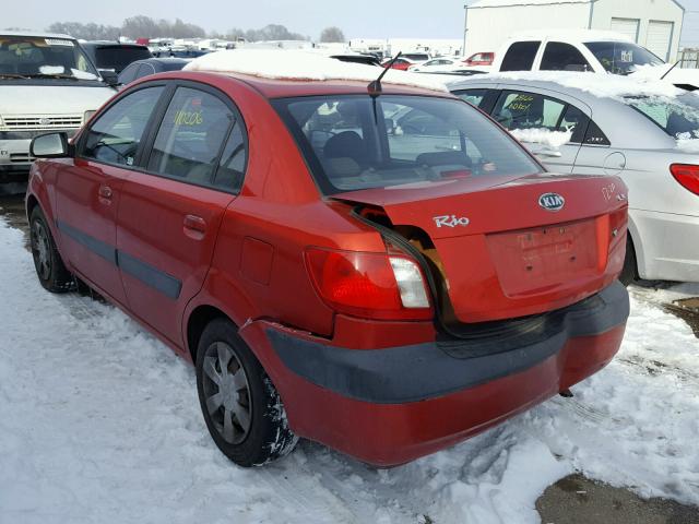 KNADE123766068119 - 2006 KIA RIO RED photo 3