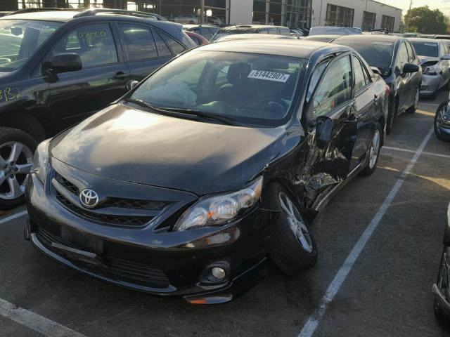 5YFBU4EE0DP210487 - 2013 TOYOTA COROLLA BA BLACK photo 2