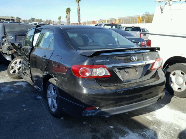 5YFBU4EE0DP210487 - 2013 TOYOTA COROLLA BA BLACK photo 3