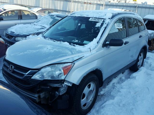 5J6RE4H37AL075724 - 2010 HONDA CR-V LX SILVER photo 2