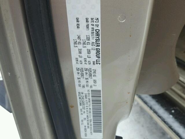 2C4RC1GG0DR515597 - 2013 CHRYSLER TOWN & COU TAN photo 10