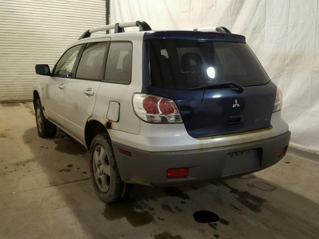 JA4LZ41G63U091532 - 2003 MITSUBISHI OUTLANDER SILVER photo 3