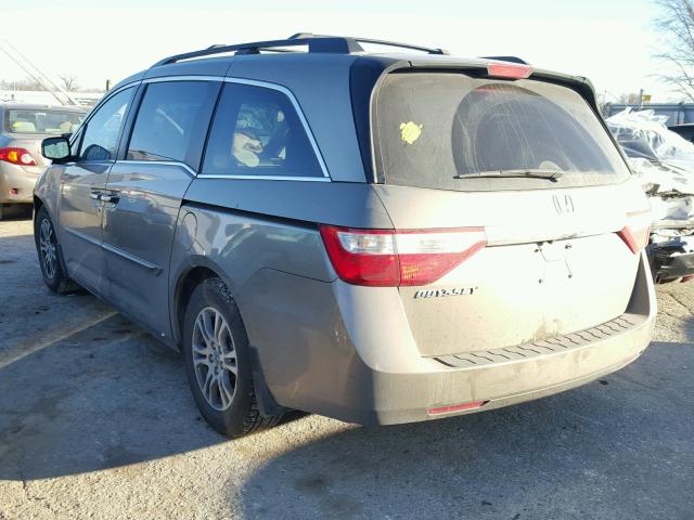 5FNRL5H65BB059635 - 2011 HONDA ODYSSEY EX TAN photo 3