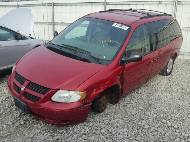 2B8GP74L92R505238 - 2002 DODGE GRAND CARA RED photo 2