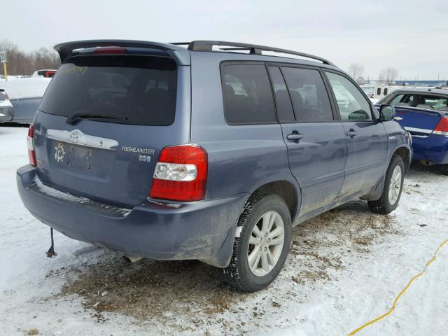 JTEEW21A360012588 - 2006 TOYOTA HIGHLANDER BLUE photo 4