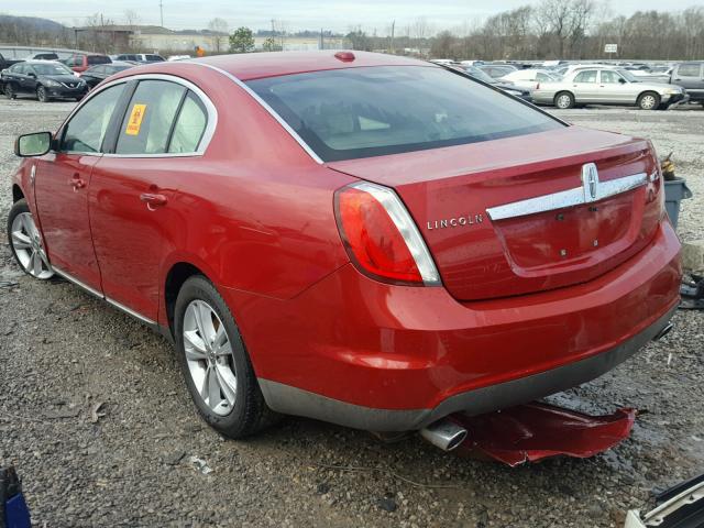 1LNHM93R79G604585 - 2009 LINCOLN MKS RED photo 3