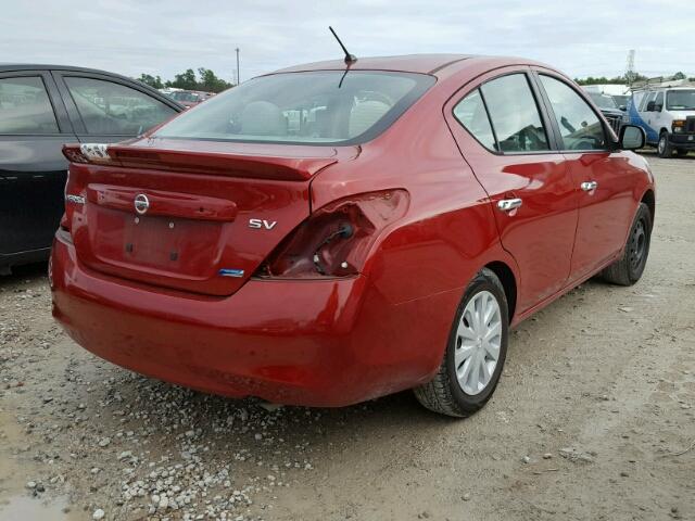 3N1CN7AP4DL886709 - 2013 NISSAN VERSA S RED photo 4