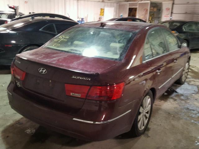 5NPEU46C19H513132 - 2009 HYUNDAI SONATA SE MAROON photo 4