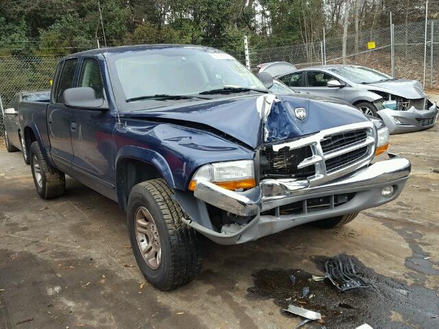 1D7HG48N24S758637 - 2004 DODGE DAKOTA QUA BLUE photo 1