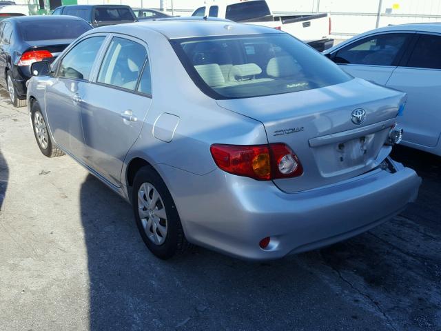 JTDBL40E399068532 - 2009 TOYOTA COROLLA BA SILVER photo 3