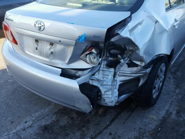 JTDBL40E399068532 - 2009 TOYOTA COROLLA BA SILVER photo 9