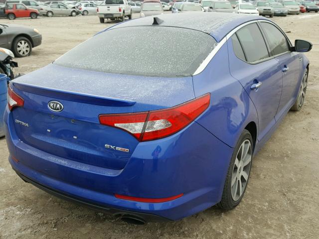 5XXGR4A63CG064700 - 2012 KIA OPTIMA SX BLUE photo 4