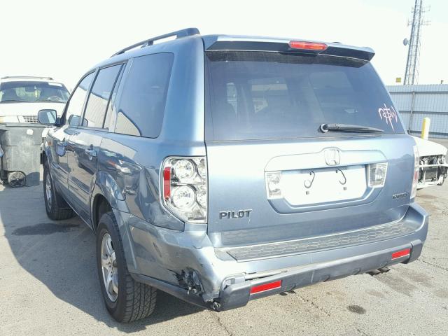 2HKYF18586H548959 - 2006 HONDA PILOT EX BLUE photo 3