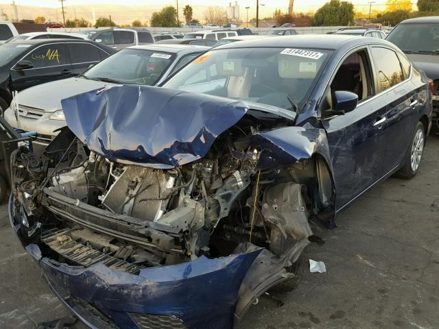 3N1AB7AP6GY283154 - 2016 NISSAN SENTRA S BLUE photo 2