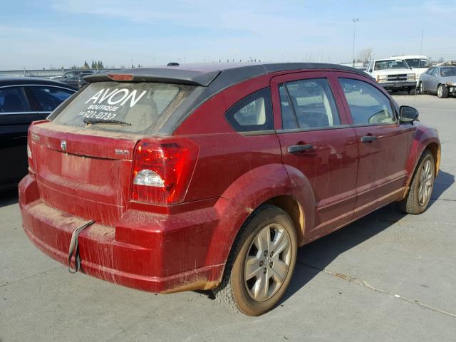 1B3HB48B87D552862 - 2007 DODGE CALIBER SX RED photo 4