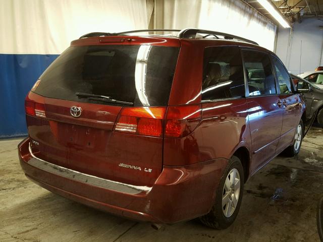 5TDZA23C35S376055 - 2005 TOYOTA SIENNA CE BURGUNDY photo 4